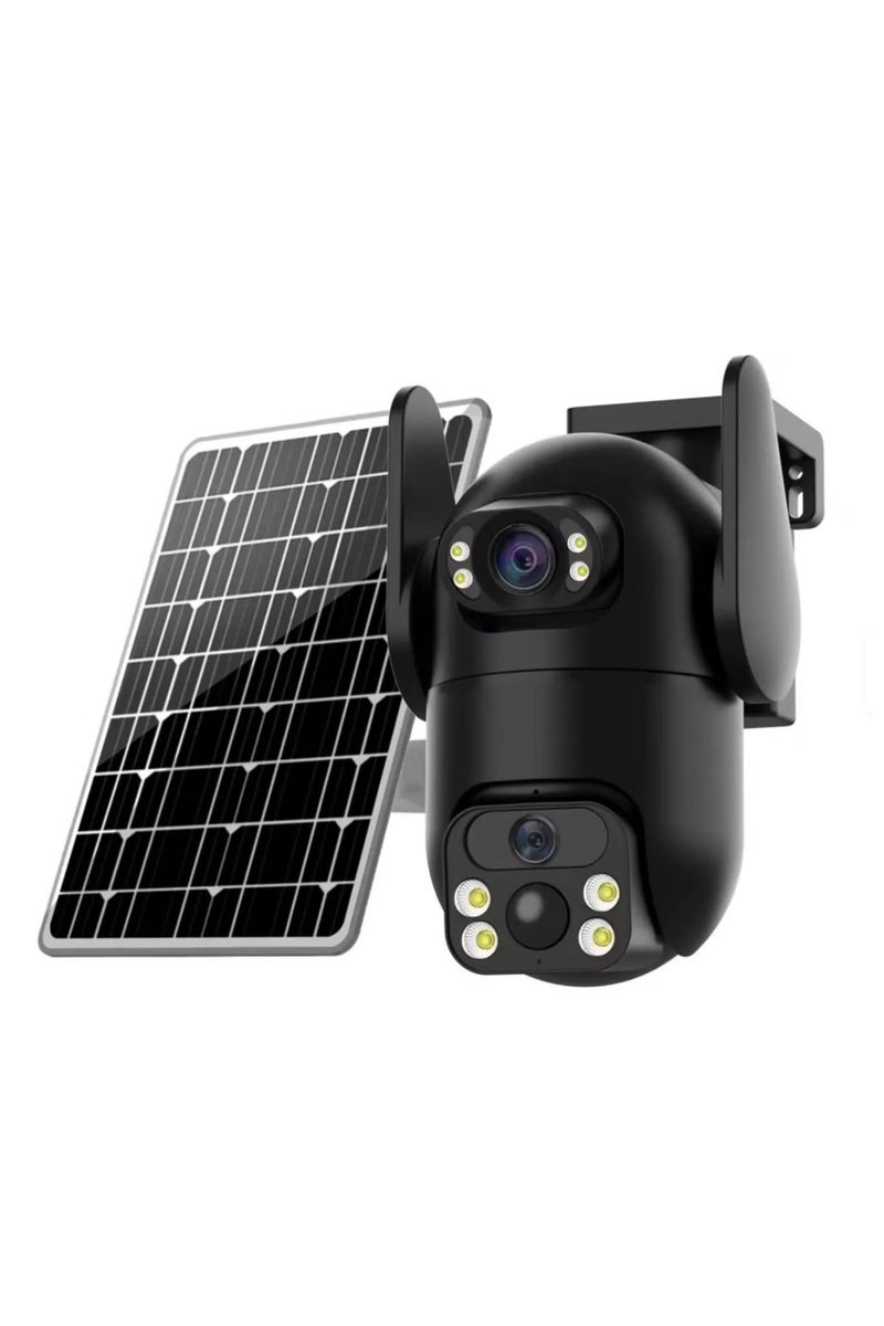 شوبيت كاميرا أمان PTZ ذكية تعمل بالطاقة الشمسية V380 Pro مزودة بخاصية التتبع التلقائي للواي فاي وكاميرا أمان خارجية PTZ 4G، وتدليك إنذار، ومقاومة للماء IP66، ودعم تخزين TF والسحابة GSM CCTV وكاميرا مراقبة أمنية - Image 1