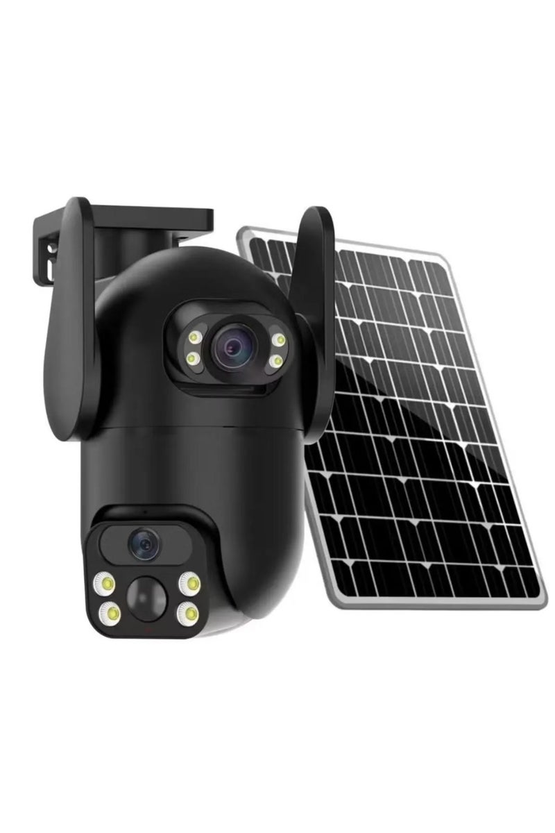 شوبيت كاميرا أمان PTZ ذكية تعمل بالطاقة الشمسية V380 Pro مزودة بخاصية التتبع التلقائي للواي فاي وكاميرا أمان خارجية PTZ 4G، وتدليك إنذار، ومقاومة للماء IP66، ودعم تخزين TF والسحابة GSM CCTV وكاميرا مراقبة أمنية - Image 2