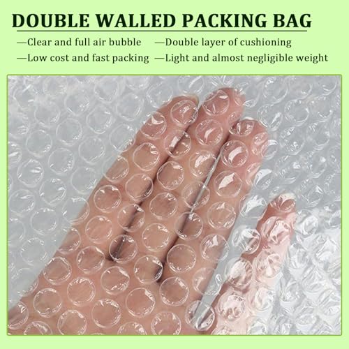 APOCHON Clear Bubble Out Bags Pouches 14x18 Inch, 20 PCS Moving Supplies for Dishes, Double Walled Shockproof Bubble Cushion Wrap Bags for Storage, Shipping, Packing Supplies for Fragile Items - Image 5