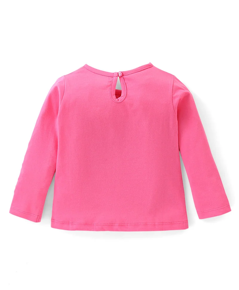 babyhug Babyhug 100% Cotton Full Sleeves Tee Cat Print - Pink