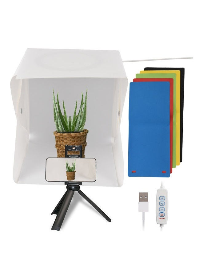 NIBEMINENT - Foldable LED Light Kit With Colorful Backdrops White - Image 1