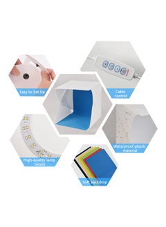 NIBEMINENT Foldable LED Light Kit With Colorful Backdrops White  - Image 2