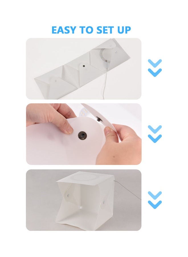NIBEMINENT - Foldable LED Light Kit With Colorful Backdrops White - Image 1