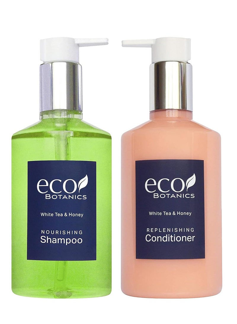 Terra Pure Terra Pure | Eco Botanics Shampoo and Conditioner, White Tea and Honey Retail Size Hotel Amenities, 10.14 oz.  - Image 1