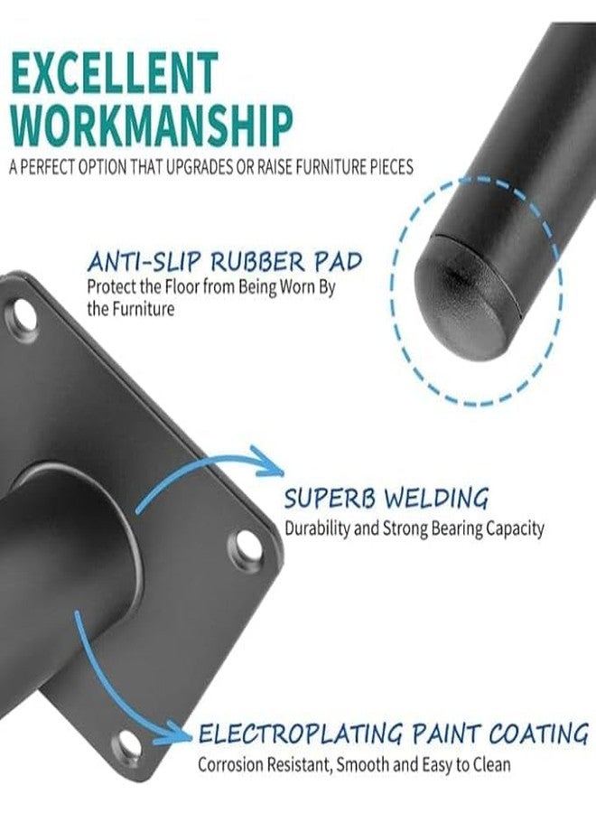 AAKASH DECOR Sofa Leg Black Finish 4 Inches (Set of 4) Metal Cone Shape Heavy Duty Sofa Legs for Home, Office Rustproof & Sturdy Sofa Paya with Mounting Screw | Furniture/Table Legs - Image 4