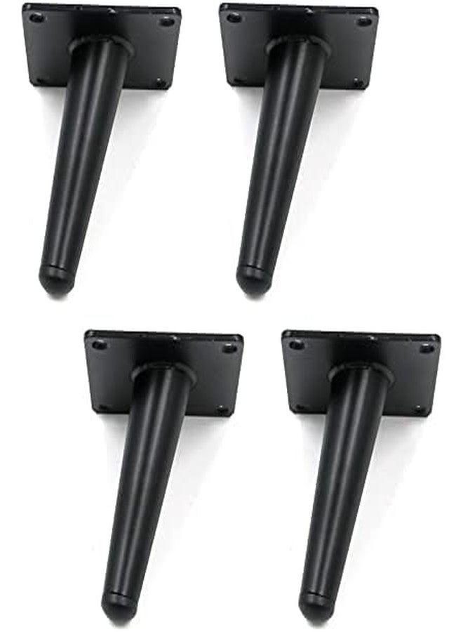 AAKASH DECOR Sofa Leg Black Finish 4 Inches (Set of 4) Metal Cone Shape Heavy Duty Sofa Legs for Home, Office Rustproof & Sturdy Sofa Paya with Mounting Screw | Furniture/Table Legs - Image 1