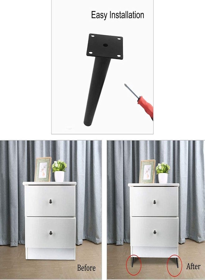 AAKASH DECOR Sofa Leg Black Finish 4 Inches (Set of 4) Metal Cone Shape Heavy Duty Sofa Legs for Home, Office Rustproof & Sturdy Sofa Paya with Mounting Screw | Furniture/Table Legs - Image 3