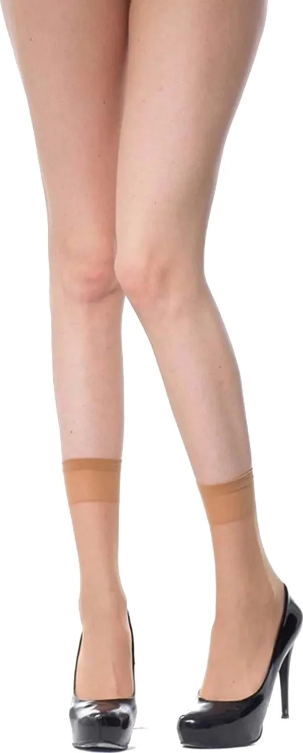 Dode Flora Women's Socket Socks 12 Pcs Fit Thin Shiny Toe Reinforced Durable Flexible Good News -