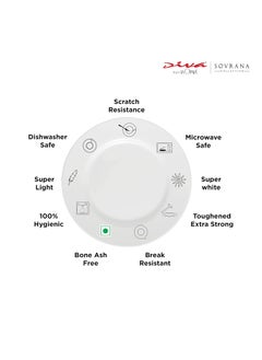La Opala La Opala Diva, Sovrana Collection, Opal Glass Dinner Set 27 pcs, Persian Grey, White  - Image 4