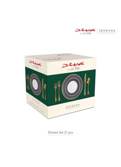 La Opala La Opala Diva, Sovrana Collection, Opal Glass Dinner Set 27 pcs, Persian Grey, White  - Image 5