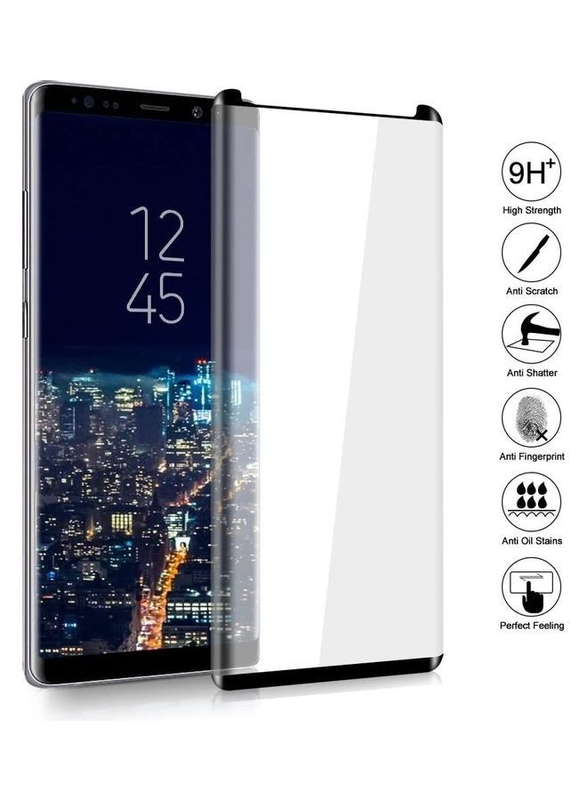 Tempered Glass Screen Protector For Samsung Galaxy Note8 Black/Clear - Image 2