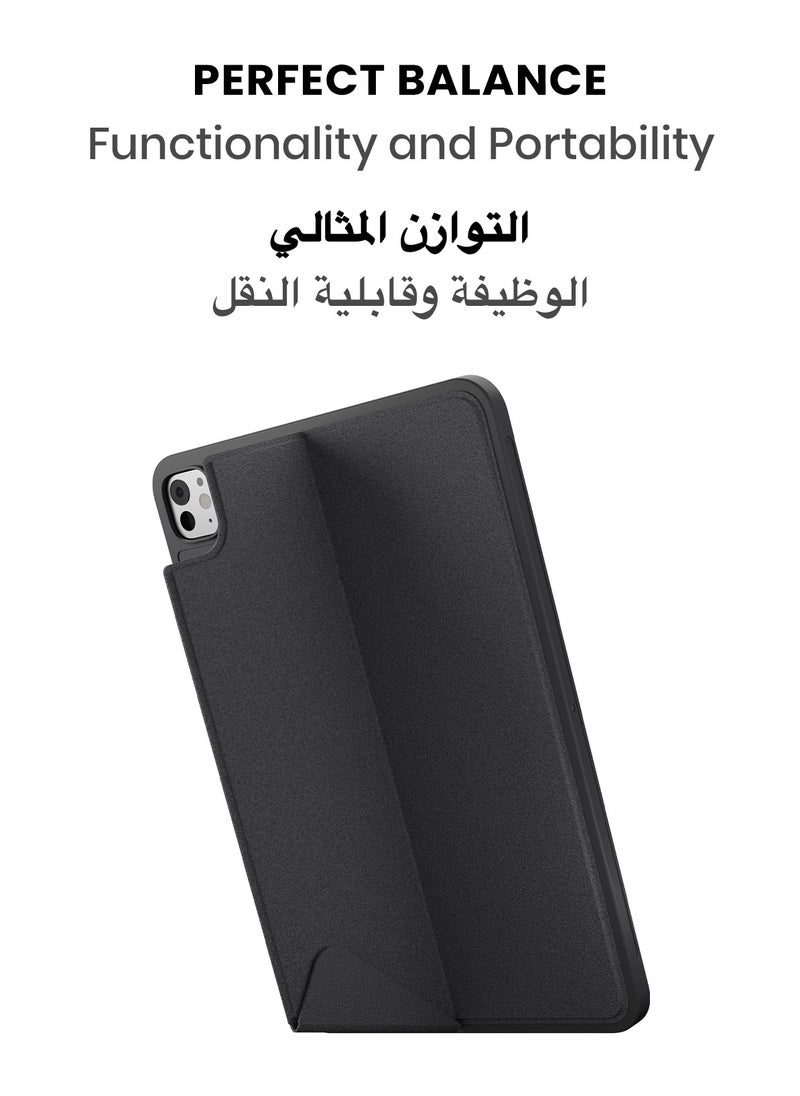 تاينيموس - لوحة مفاتيح سحرية تاينيموس SpacePad للآيباد – كيبورد آيباد متعدد الوظائف مع لوحة لمس 3 اتجاهات، إضاءة خلفية بـ7 ألوان، مفاتيح مقصية، بلوتوث 5.0، لوحة مفاتيح قابلة للفصل مع غطاء للآيباد، إضاءة خلفية باللغتين العربية والإنجليزية – متوافق مع iPad Air 4 و 5، iPad Pro 11 إنش (2018-2022)، و iPad Air 11 إنش (موديل 2024) – لون أسود كربوني - Image 1