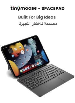 تاينيموس لوحة مفاتيح سحرية تاينيموس SpacePad للآيباد – كيبورد آيباد متعدد الوظائف مع لوحة لمس 3 اتجاهات، إضاءة خلفية بـ7 ألوان، مفاتيح مقصية، بلوتوث 5.0، لوحة مفاتيح قابلة للفصل مع غطاء للآيباد، إضاءة خلفية باللغتين العربية والإنجليزية – متوافق مع iPad Air 4 و 5، iPad Pro 11 إنش (2018-2022)، و iPad Air 11 إنش (موديل 2024) – لون أسود كربوني  - Image 3