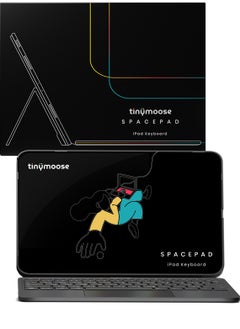 تاينيموس لوحة مفاتيح سحرية تاينيموس SpacePad للآيباد – كيبورد آيباد متعدد الوظائف مع لوحة لمس 3 اتجاهات، إضاءة خلفية بـ7 ألوان، مفاتيح مقصية، بلوتوث 5.0، لوحة مفاتيح قابلة للفصل مع غطاء للآيباد، إضاءة خلفية باللغتين العربية والإنجليزية – متوافق مع iPad Air 4 و 5، iPad Pro 11 إنش (2018-2022)، و iPad Air 11 إنش (موديل 2024) – لون أسود كربوني  - Image 2