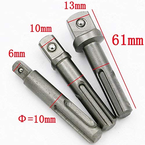 H9 Chrome Vanadium Steel Sds Plus Drill Socket Converter Adaptor Bit To Nut Runner 1/4" 3/8" 1/2" For Hammer Drill Bit Adapter Nut Impact Driver - Image 3
