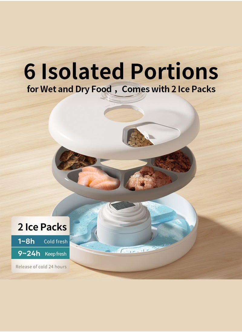 Kidle - Smart Automatic Pet Feeder 6-Grid Timed Rotating Cat And Dog Food Feeder For Wet And Dry Food Pet Food Dispenser With Timer - Image 1