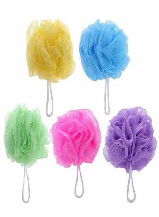 YOOKO� (Pack of 5) Plastic Bathing Loofah Sponge Scrub for Women and Men for High Lather Cleansing Multicolor - Image 1
