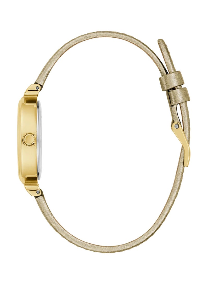 GUESS Array Ladies Gold Tone Analog Leather Strap Watch GW0614L2 - 28mm - Image 3