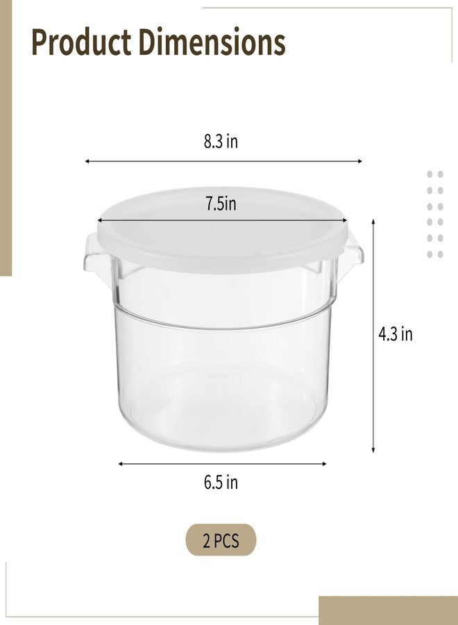 Varku 2 PCS Round Food Storage Containers with Lids, 2 Qt Clear Plastic Dough Bucket with Scale, Airtight Transparent Kitchen Container with Handles for Vegetables, Fruits, Grains, Nuts - Image 5