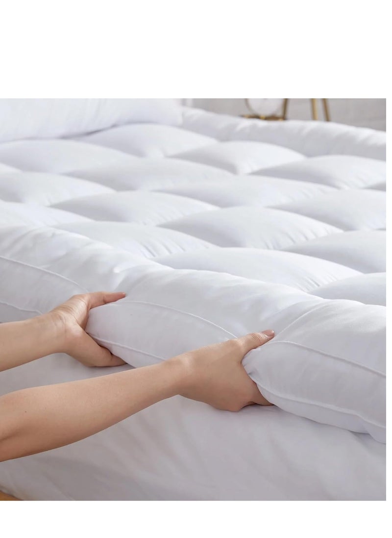 Generic Soft Mattress Topper for Back Pain Relief 7cm Thickness Fiber Mattress Filling Spray Suit Density 800gsm, Mattress, Mattress Cover  - Image 1