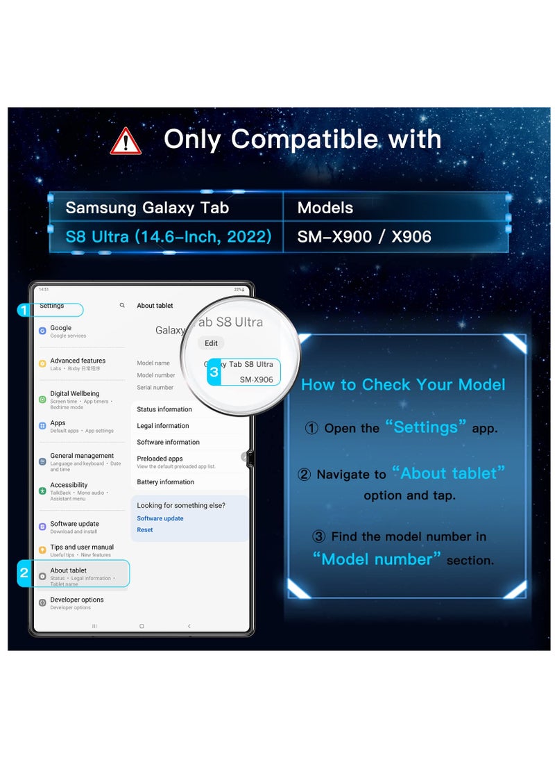 Jetech Screen Protector For Samsung Galaxy Tab S8 Ultra 14.6 Inch 2022 Model Sm X900 Sm X906 With Easy Installation Frame Tempered Glass Film Hd Clear 2 Pack - Image 3