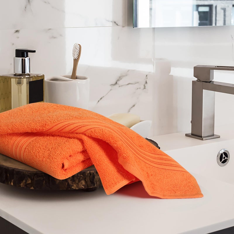 Boutiquo Ultra Soft Cotton 6 -piece Tand Towel Set 16 × 24 بوصة مثالية للاستخدام في المطبخ الحمام سبا والتنظيف العام المدمج والمناشف اليدوية متعددة الأغراض خفيفة الوزن - برتقالي - Image 3