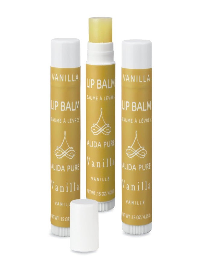 ALIDA PURE Vanilla Lip Balm Collection, Vegan Lip Balm Set, Beeswax Free, with Avocado Oil, Organic Jojoba Oil, and Vitamin E, Natural Moisturizer for Dry, Chapped Lips, 3 Tube Set - Image 1