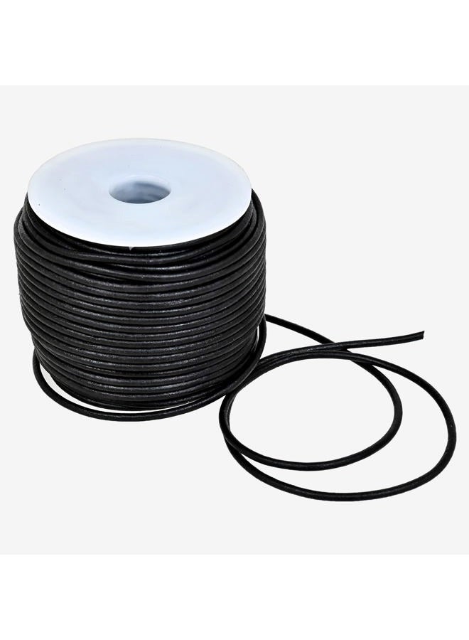 GENIQUE Real/Genuine Round Leather String Cord for Necklace, Bracelets, Jewelry, Kumihimo Braiding, DIY Projects (20 Metres) (1.5mm, Black Distressed) - Image 4