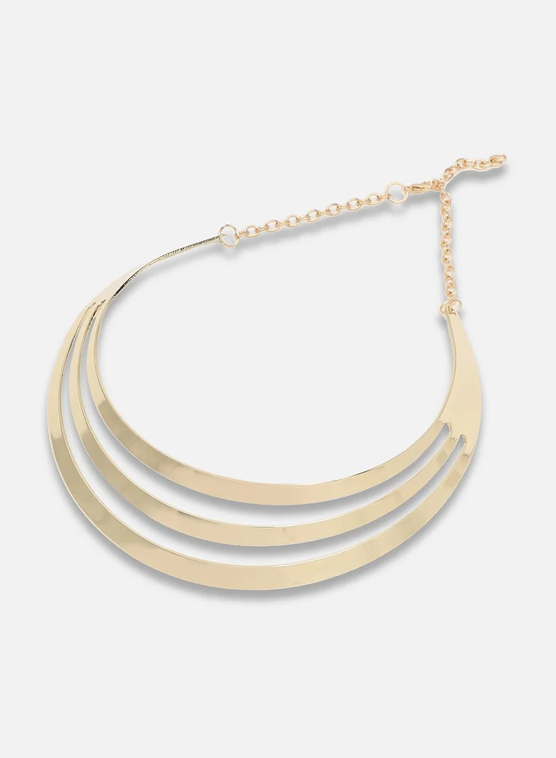 سوهي قلادة حجرية مصممة للحفلات مطلية بالذهب