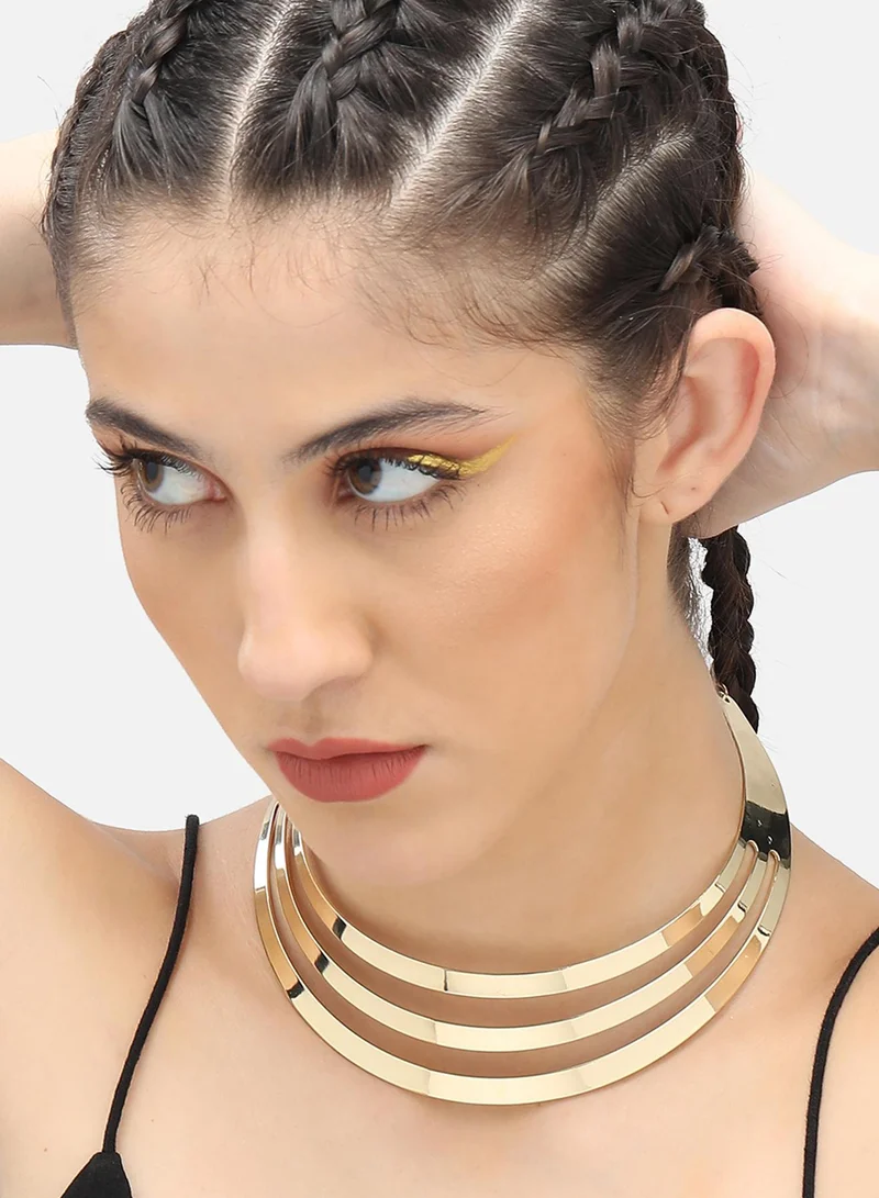 سوهي قلادة حجرية مصممة للحفلات مطلية بالذهب