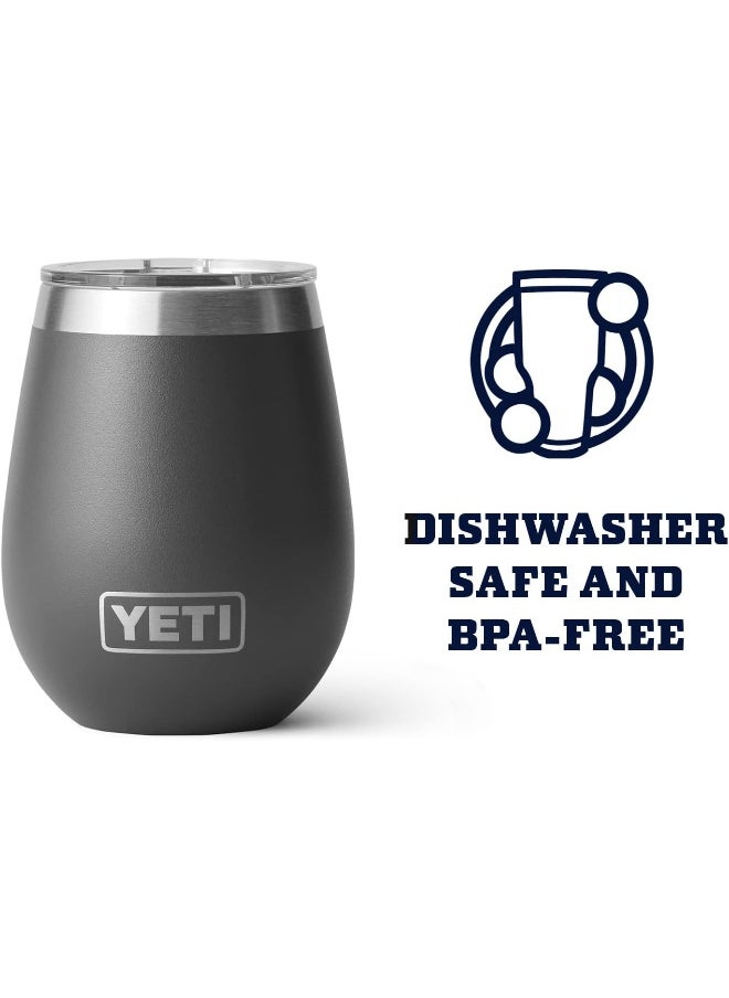 YETI Rambler 10 Oz Wine Tumbler Vacuum Insulated Stainless Steel With Magslider Lid Charcoal  - Image 5