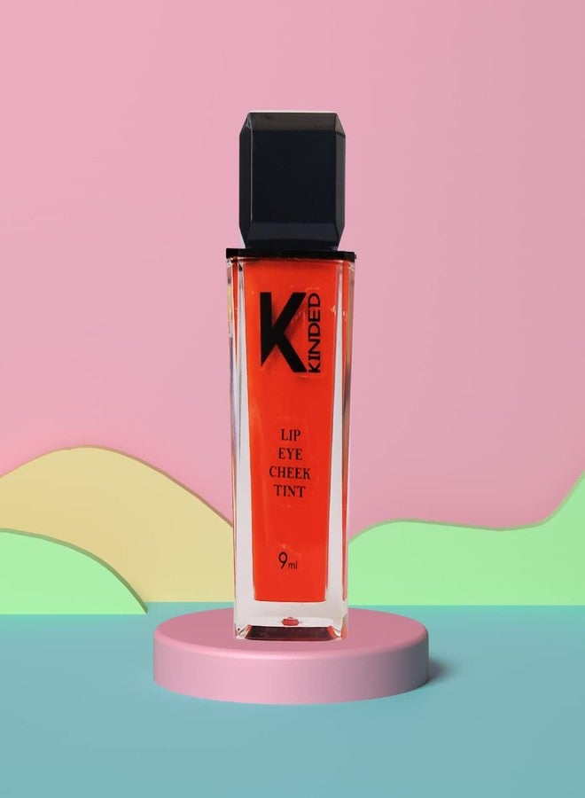 KINDED Lip Eye and Cheek Tint Combo for Women Girls Longlasting Moisturizing Vitamin E Liquid Lip Colour Lipstick Eyeshadow Blush (Matte Finish, Vermilion Red & Sangria Orange, 9 ml each) - Image 4