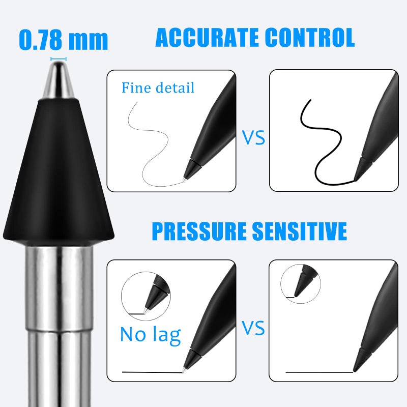 REEYEAR No Wear Out Stainless Slim Pen 2 Tips Replacement, Accurate Fine Control Pen Like Smooth Writing Nibs Compatible with Microsoft Surface Slim Pen 2,2 Pack - Image 4