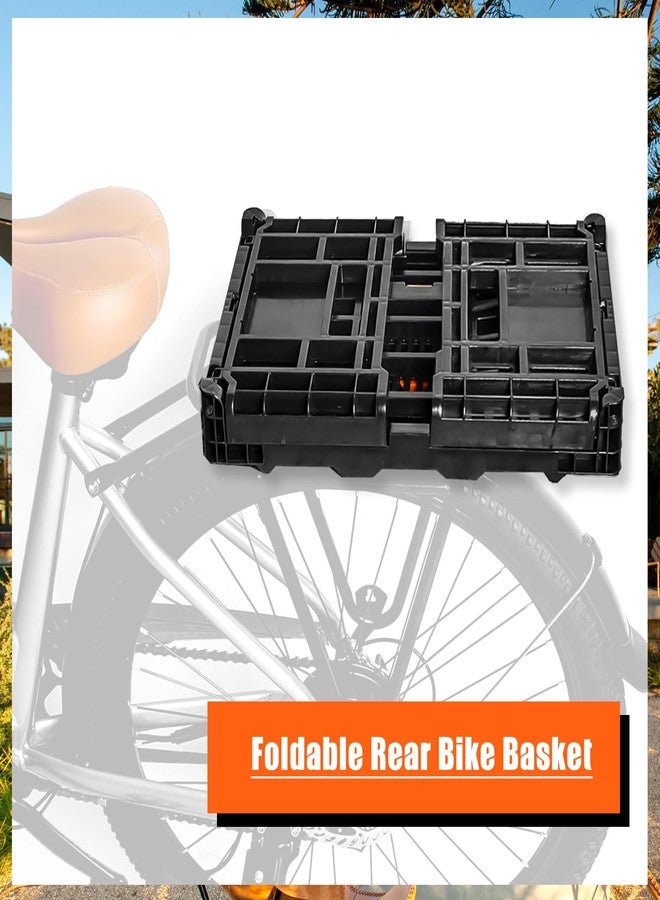 YEEGO DIRECT Bike Basket Rear, Foldable 35L Large Capacity Rear Bike Basket, Rear Bicycle Basket Bike Storage Rear Basket with Waterproof Cover & Cargo Net for Shopping,Outings,Pets Bike Accessories - Image 2
