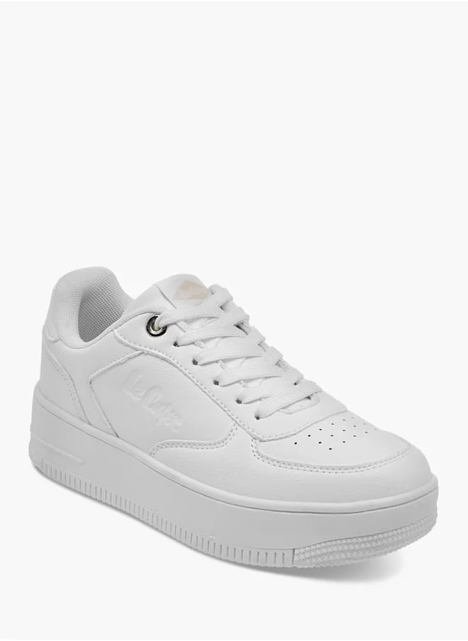 لي كوبر Women's Perforation Detail Lace-Up Sneakers