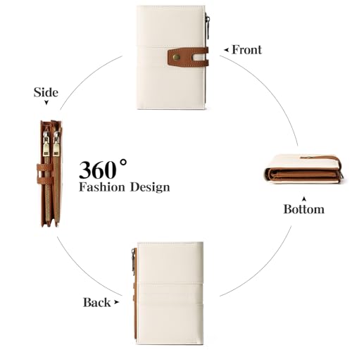 GAEKEAO Small Wallets for Women RFID Blocking Leather Trifold Clutch Wallet Credit Card Holder Wallet Card Case Purse with ID Window - Image 4