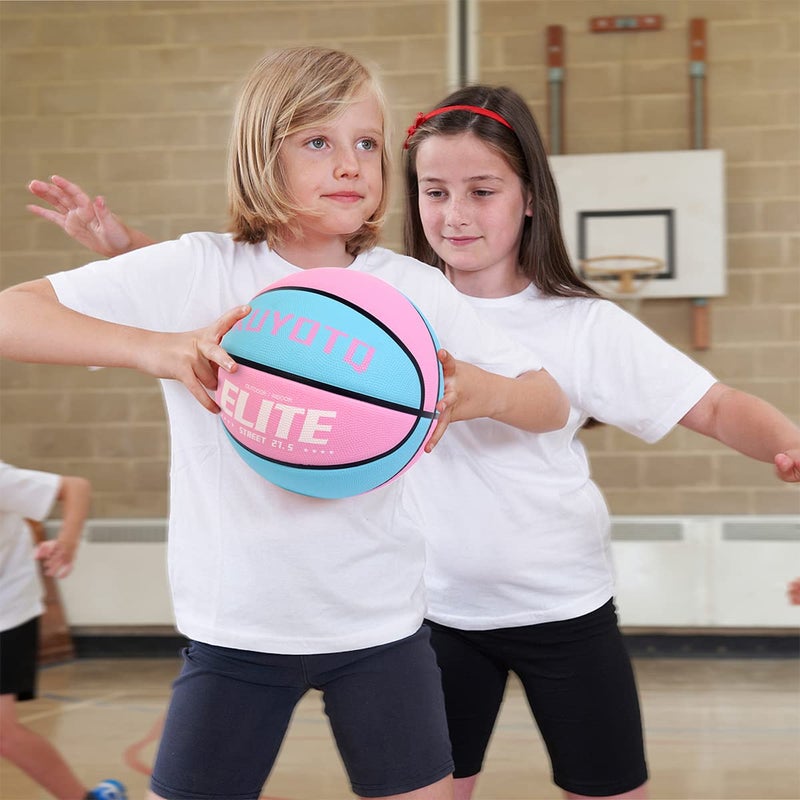 KUYOTQ Kids Youth Size 5 (27.5") Elite Girls Basketball Premium Rubber Indoor Outdoor Game Gym Training Competition Sports Official Basketballs Gifts for Girls (Deflated,Without Pump) - Image 5