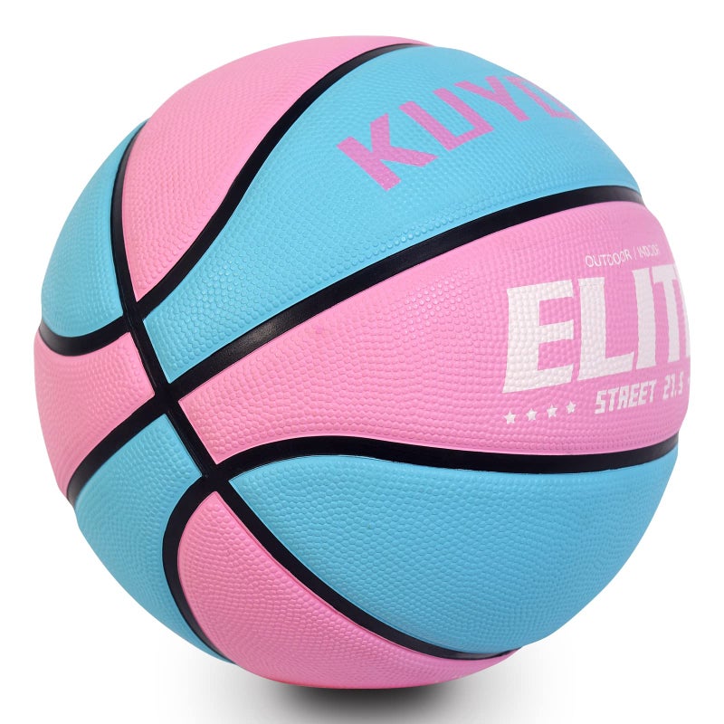 KUYOTQ Kids Youth Size 5 (27.5") Elite Girls Basketball Premium Rubber Indoor Outdoor Game Gym Training Competition Sports Official Basketballs Gifts for Girls (Deflated,Without Pump) - Image 2
