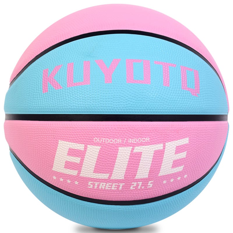 KUYOTQ Kids Youth Size 5 (27.5") Elite Girls Basketball Premium Rubber Indoor Outdoor Game Gym Training Competition Sports Official Basketballs Gifts for Girls (Deflated,Without Pump) - Image 1