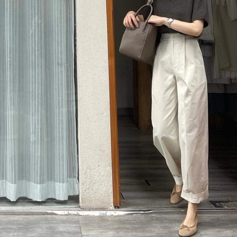 White Narrow Casual Suit Pants Women'S Thin French High-End High-Waist Wide-Leg Pants Straight Pants - Image 1