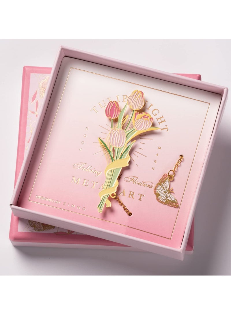 Charming Metal Tulip Bookmarks for Women, Unique Gifts for Book Lovers, Perfect for Book Clubs and Teachers - Image 1