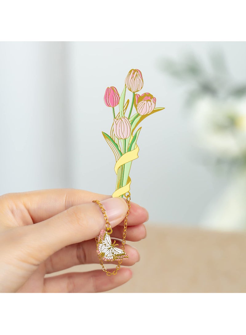 Charming Metal Tulip Bookmarks for Women, Unique Gifts for Book Lovers, Perfect for Book Clubs and Teachers - Image 2