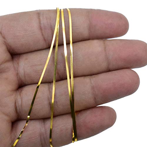 Embroiderymaterial Metallic Strip Mukaish Metal Thread for Craft and Embroidery 1 Roll (Gold, 1MM, 100 Mtrs) - Image 4