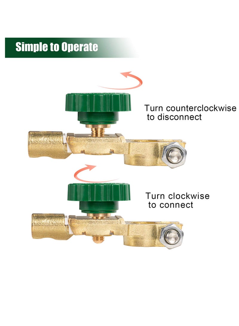 Loquat Marine Battery Disconnect Switch, Quick Disconnect Top Post Isolator Switch for Boats, Cars, Trucks, RVs, Campers, and Tractors - 2 Pack Battery Cut-Off Switches. - Image 3