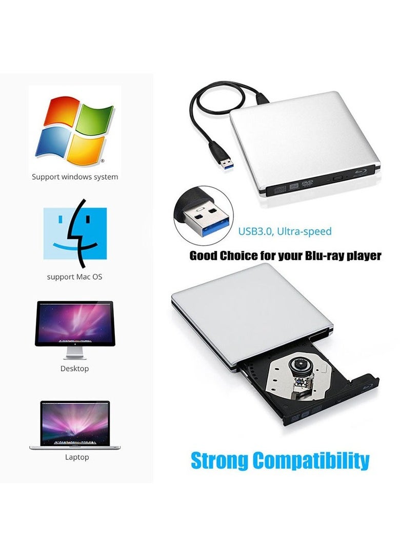 Generic - External USB3.0 Optical DVD Drive BD-RE 3D Blu-Ray Reader for Windows/MAC OS (Blu-ray burner) - Image 1