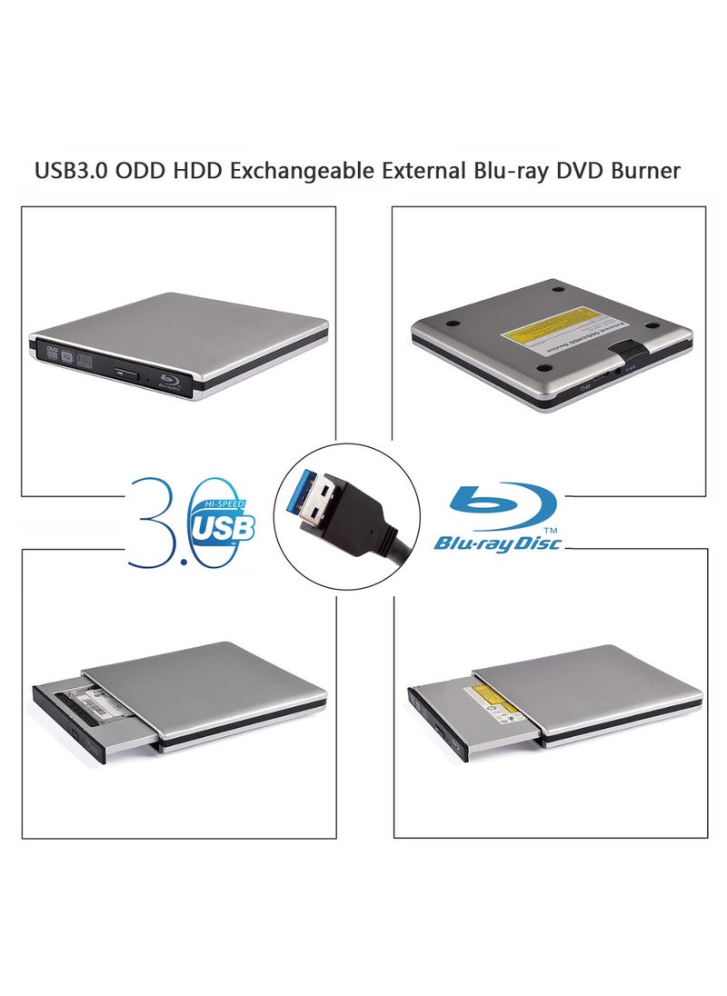 Generic - External USB3.0 Optical DVD Drive BD-RE 3D Blu-Ray Reader for Windows/MAC OS (Blu-ray burner) - Image 1