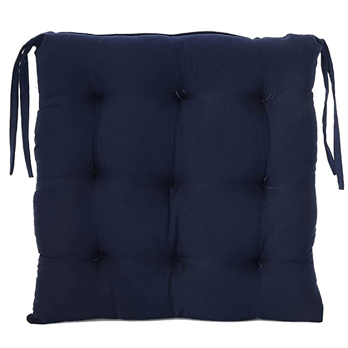 MITUL Microfiber Chair Cushion Seat Pad with Ties Use for Home Chair Bookstore Library Cafe Car Office 40X40cm 40x40 cm Blue 7 - Image 3