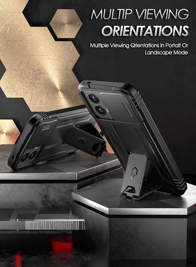Poetic Revolution Case for Motorola Moto G Power 5G 2024 [Not Fit 2023 Version], [Slide Camera Cover], Full-Body Military Grade Shockproof Cover with Kickstand and Built-in-Screen Protector, Black - Image 3