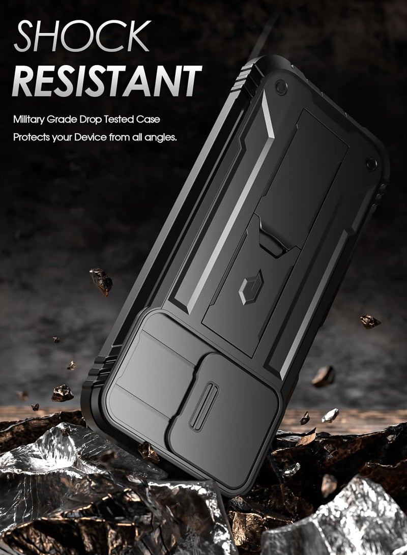 Poetic Revolution Case for Motorola Moto G Power 5G 2024 [Not Fit 2023 Version], [Slide Camera Cover], Full-Body Military Grade Shockproof Cover with Kickstand and Built-in-Screen Protector, Black - Image 5