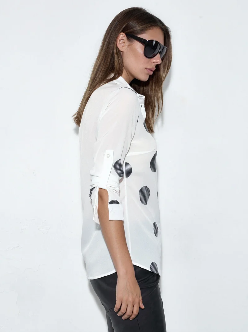 Jennyfer Polka Dot Crepe Shirt